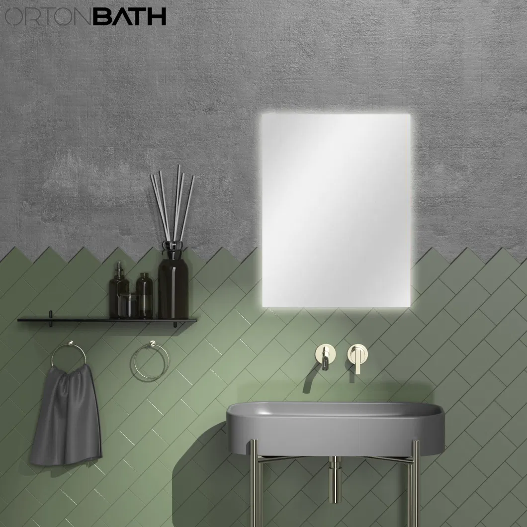 Ortonbath Round Bathroom Bath Wall Decor Decorative LED Acrylic Mirror Light Full Length Glass Mirrors