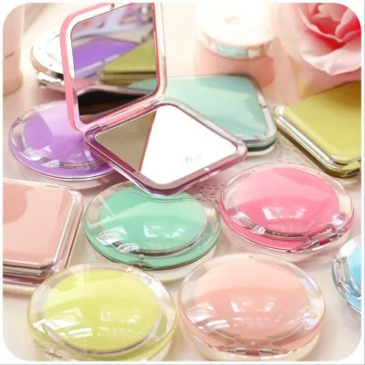 Miroir de maquillage pliable en acrylique simple et doux